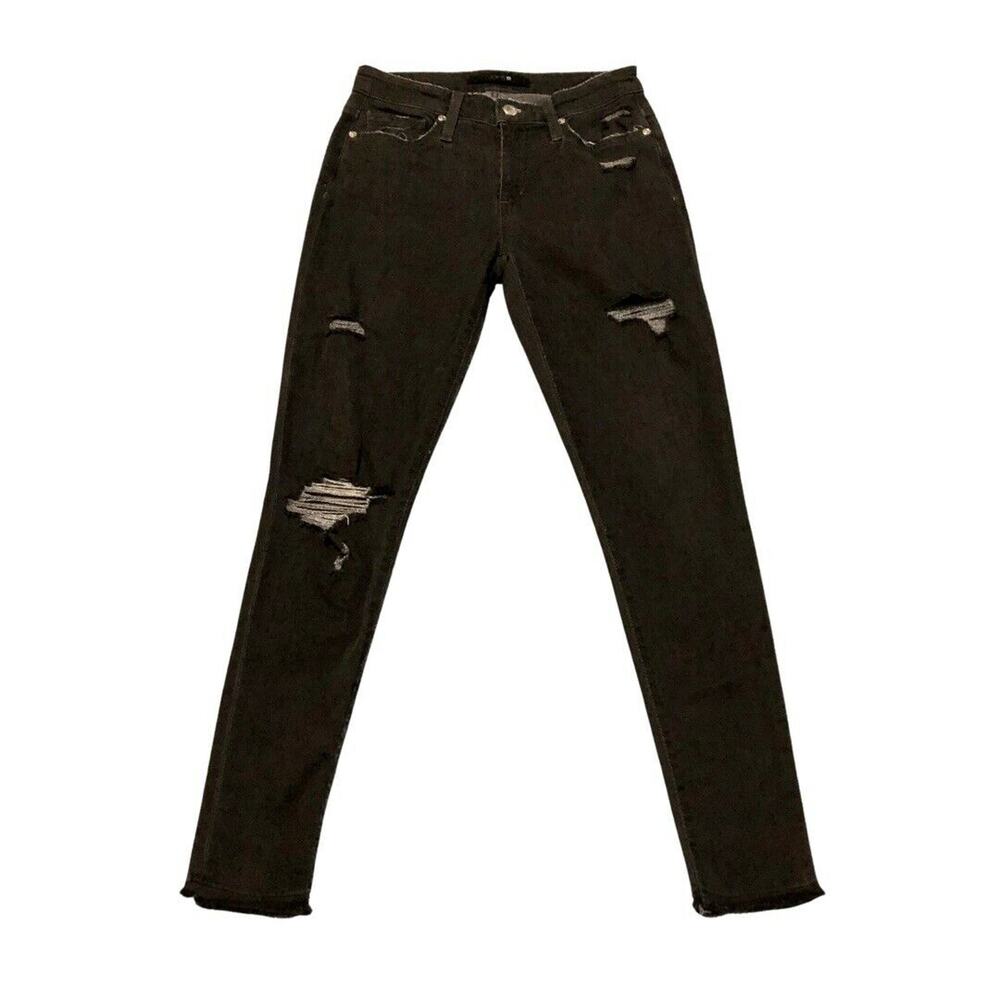 Joe’s Jeans 26 Dark Blue Distressed Mid Rise Raw Hems 27 in Inseam Women's